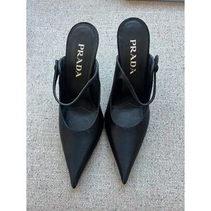 Prada Black Satin Mules